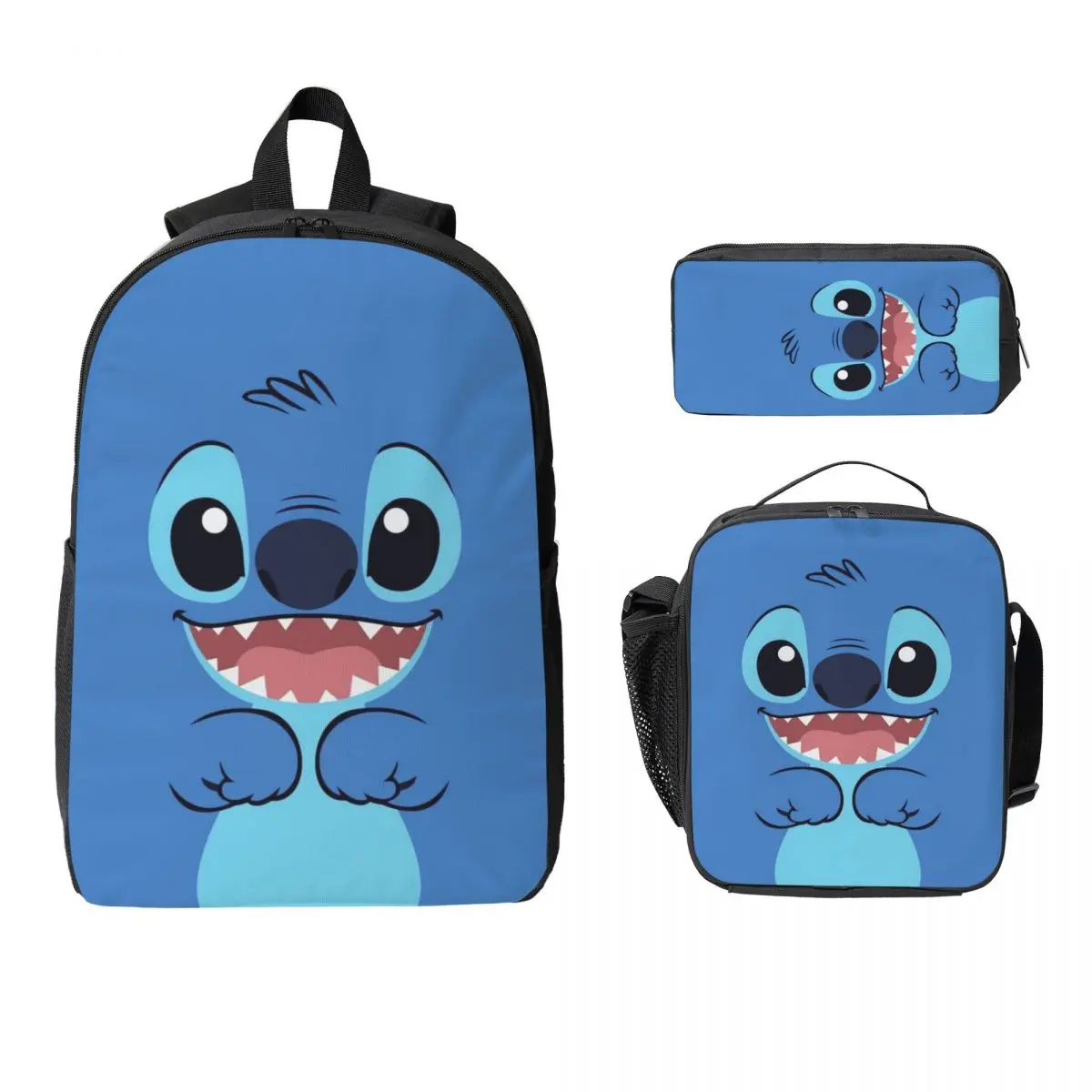 

3Pcs Cute Stitch Accessories Backpack Set for Girls Boys Pencil Boxes Bookbag Sets with Lunch Box For School Students Daypack