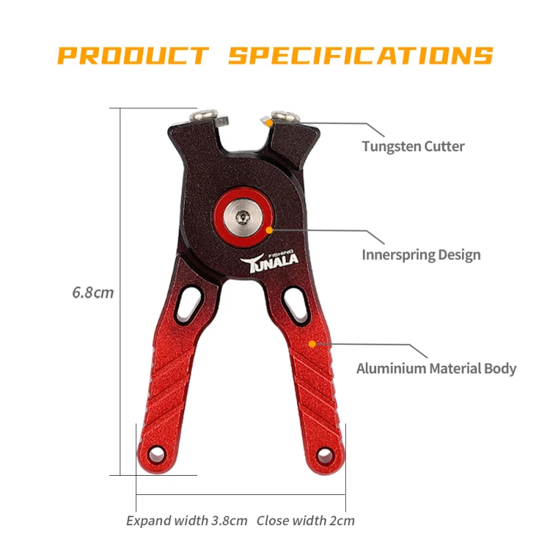 TUNALA Mini  Fishing Pliers Line Aluminum Alloy Cutter Tungsten Steel Blade Pocket Fishing Tool Fishing Accessories Line Cutter