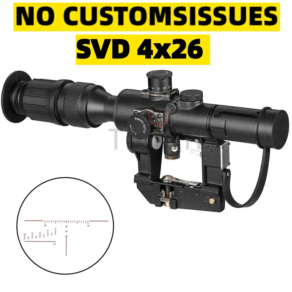 

Hunting Tactical SVD Red Illuminated 4x26 PSO-1 Type Riflescope for Dragonov Sniper Rifle Series Rifle Scope