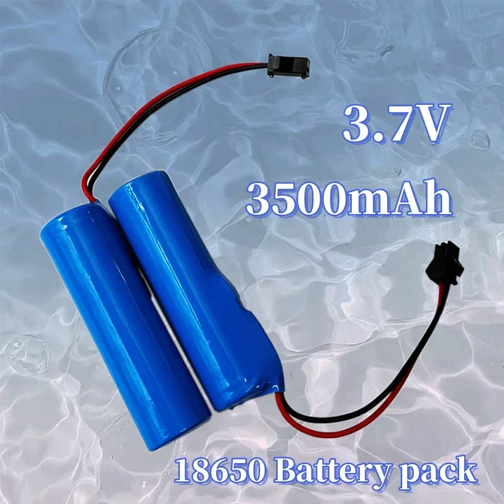 3.7V 18650 3500mAh lithium ion rechargeable battery, with replacement socket and SM interface line for emergency lighting