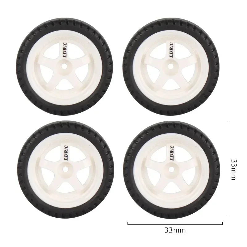 LDRC AE86 A86 LD1801 LD1802 LD1803 LD1804 A01 A02 4pcs 33mm RC Hard Drift Tire Wheel Hard Tyre 1/18 RC Car Upgrade Parts