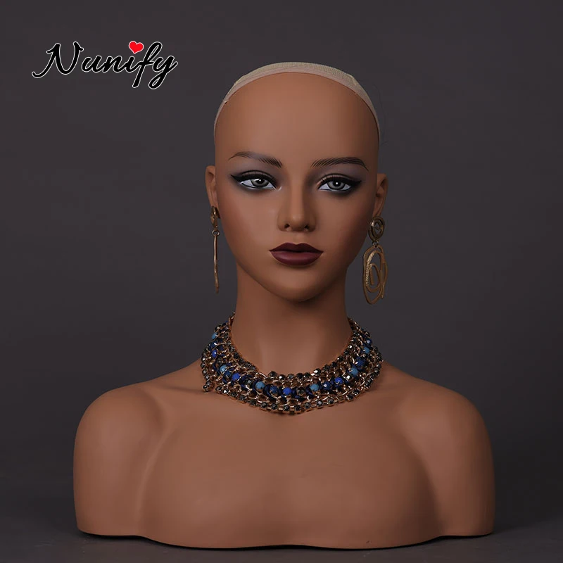 

Realistic Wig Mannequin Head Female Mannequin Head With Shoulder Ormosia Lips Doll Head To Put Wigs PVC Manikin Head For Display