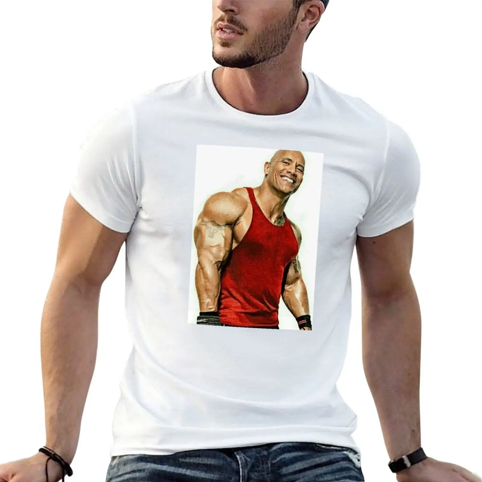 

dwayne johnson T-Shirt man t shirts graphic t shirts for man pack cotton T-Shirt