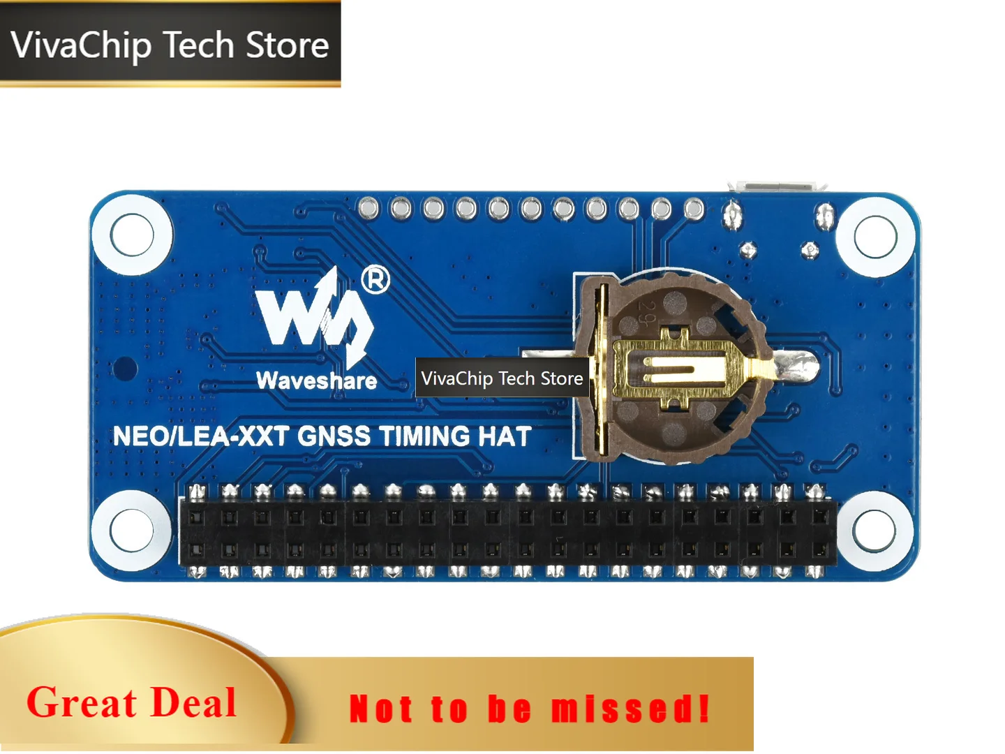 VivaChip TechWaveshare NEO-M8T GNSS TIMING HAT For Raspberry Pi, Single-Satellite Timing, Concurrent Reception Of GPS, Beidou, G