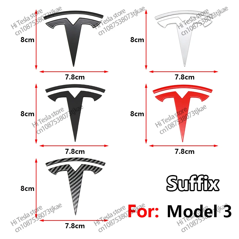 2pcs original car logo front and rear car logo stickers Tesla Model 3 Model Y carbon fiber accessories fashion car modification