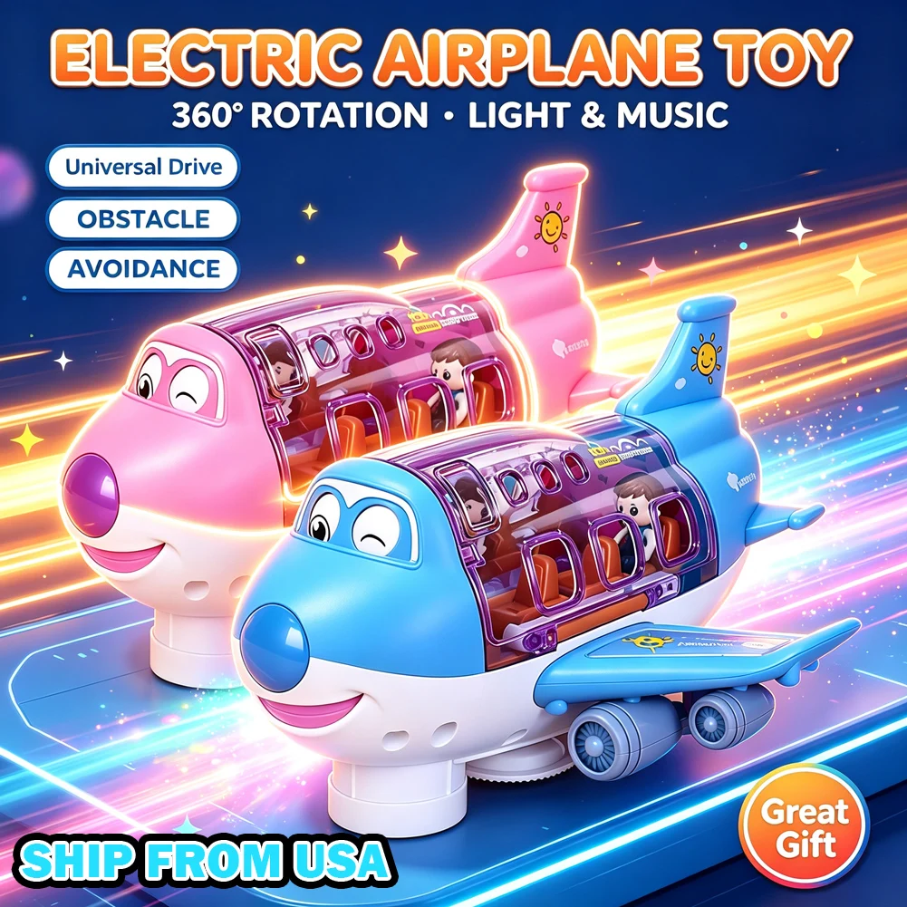 Electric Kid Transformation Aircraft Toys Car Deformation Plane Model Music Simulation Boy Children Traffic Toy Christmas Gifts