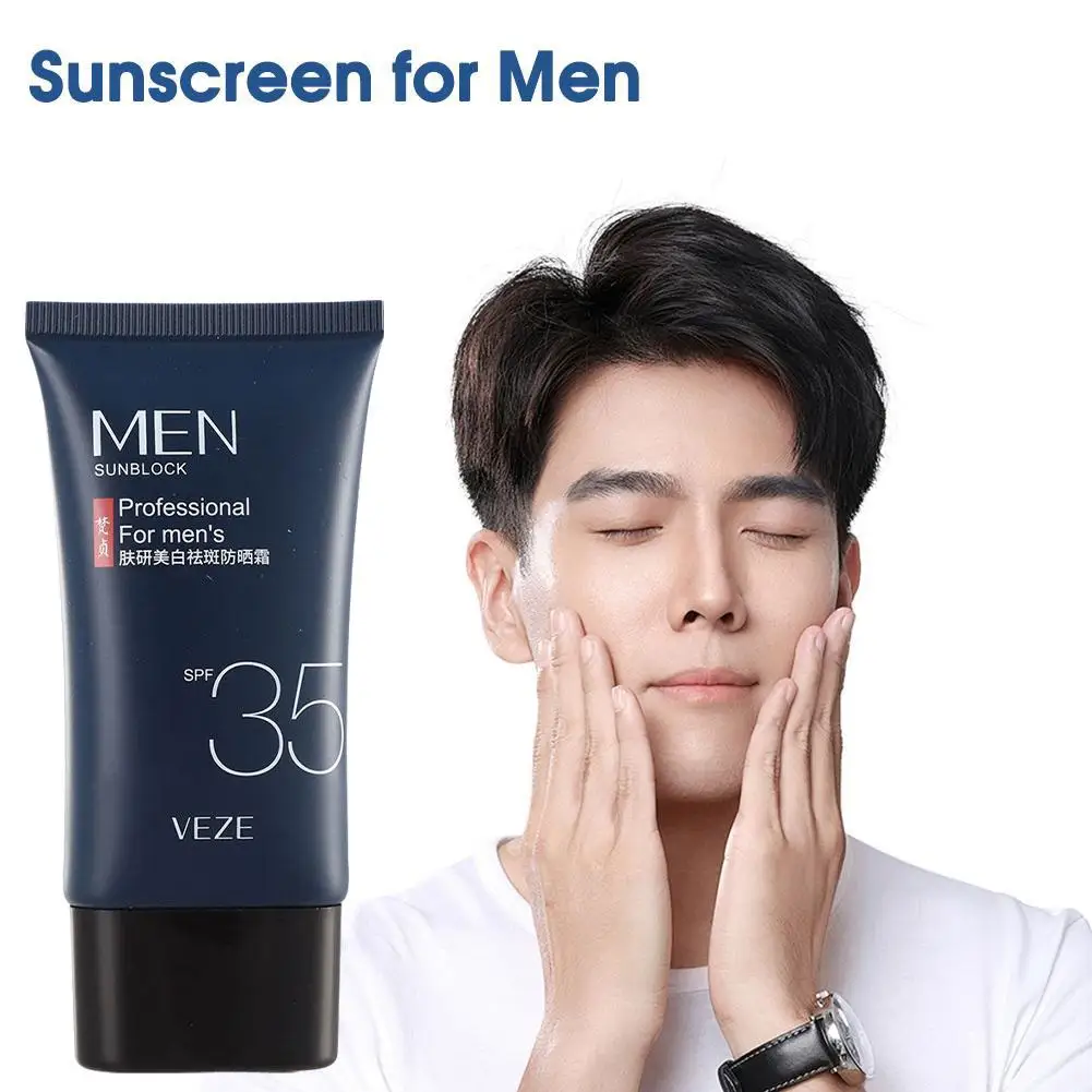 Men Sunscreen Sun Block Moisturizing Conceal Pores Covering Imperfections Balance Skin Tone UV Protection Cream Solar Blocker