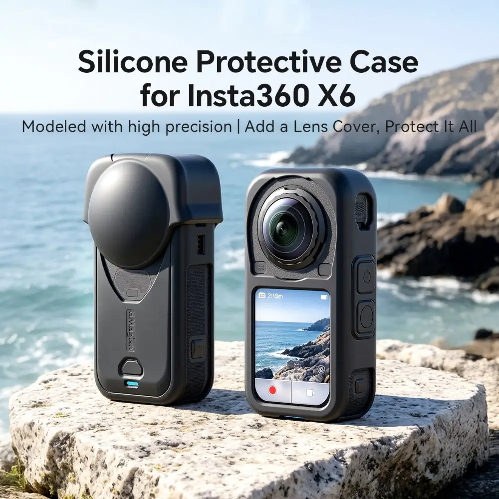 Silicone Camera Protective Case Dustproof Lightweight Lens Cover Scratch Resistant Camera Body Sleeve for Insta360 X6