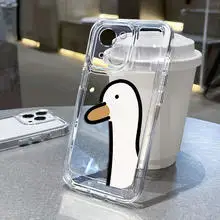 Soft Clear Phone Case For Samsung Galaxy S26 S25 S24 S23 Ultra S22 Plus A35 A55S21 FE A56 A34 A54  A37 A57 5G Cartoon Duck Cover