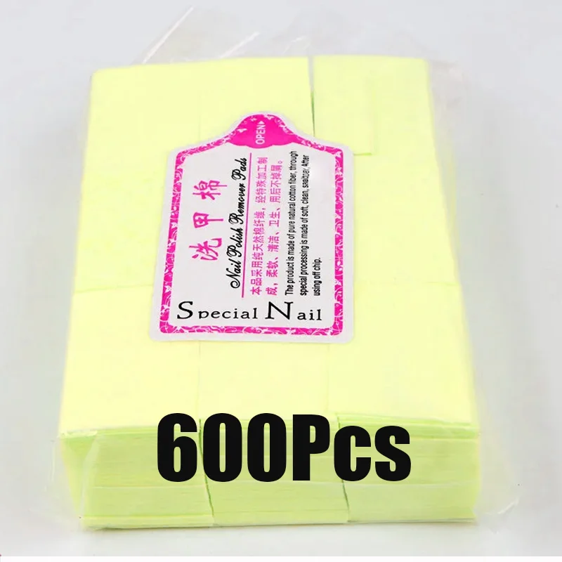 1000/600 Stuks Professionele Nagel Veeg 100% Wattenschijfjes Niet-pluizende Nail Katoen Gel Polish Remover Nail Art cleaning Tools