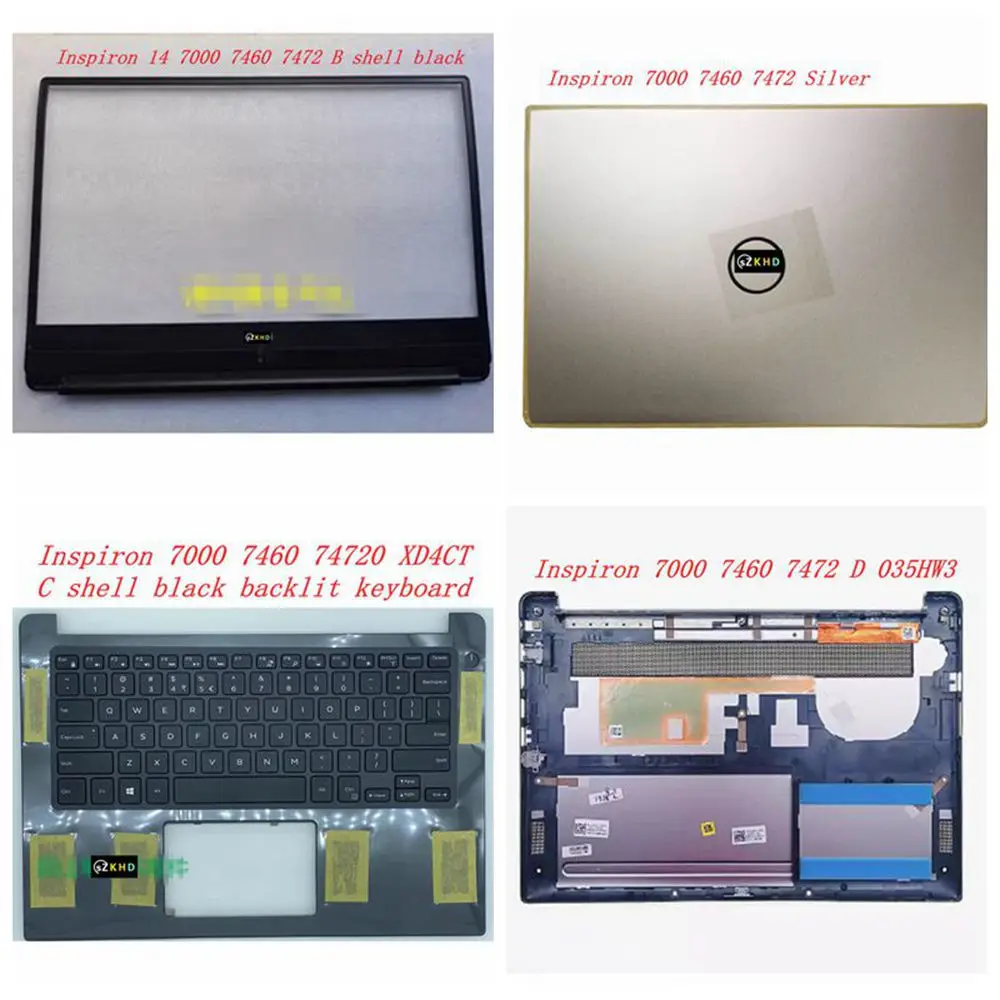 

Новинка, экран для ноутбука Dell Inspiron14 7000 7460 7472, задняя крышка ЖК-дисплея, задняя крышка, подставка для рук, верхняя зеркальная база, нижняя часть