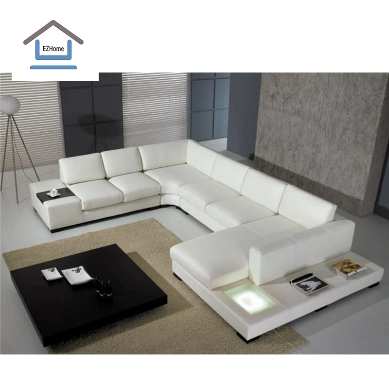 أريكة مسرح منزلي متعددة الوظائف وحديثة وبسيطة الاستخدام لعام 2020، أريكة جلدية فاخرة لغرفة المعيشة مع أضواء LED