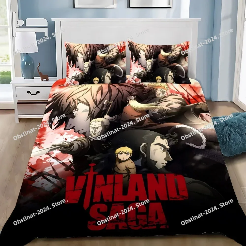 

Anime Duvet Pillowcase Bedding Set Adult Boy V-Vinland S-Saga Girl Bedroom Decoration Children Gift Single Double Large Size