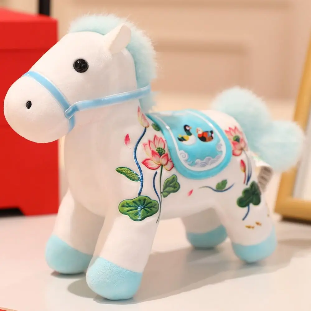 Year of The Horse Mascot Cute Pony Plush Doll Toy Pendant Chinese Style Plush Doll Key Bag Decor Pendant Birthday Gift 12cm 20cm