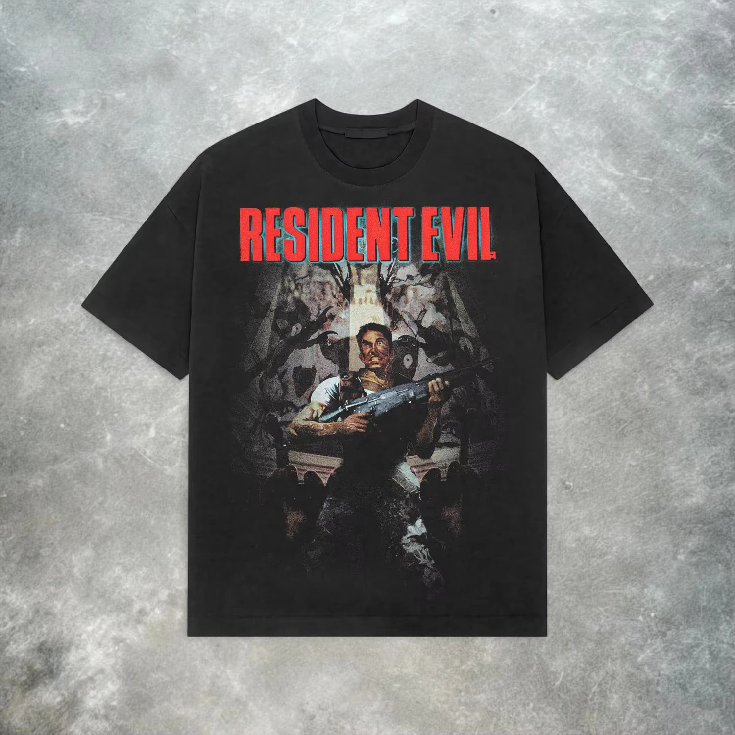 Summer Hot Selling Biohazard T-shirt: Y2K Retro Horror Game Shirt, Men's Round Neck Short Sleeved T-shirt