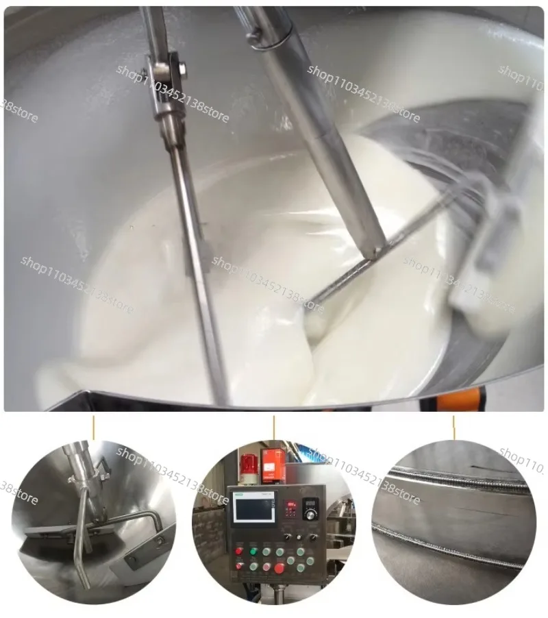 Industrial Gas/steam/electric Type Cooking Pot for Jam Jacketed Kettle with Mixer