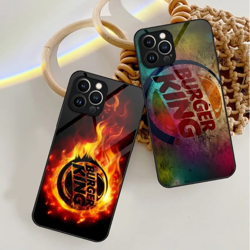 Burger King Logo Phone Case Tempered Glass For IPhone 13 14 12 11 Pro XS Max Plus Mini X XR 8 7 6s SE2020 Cover