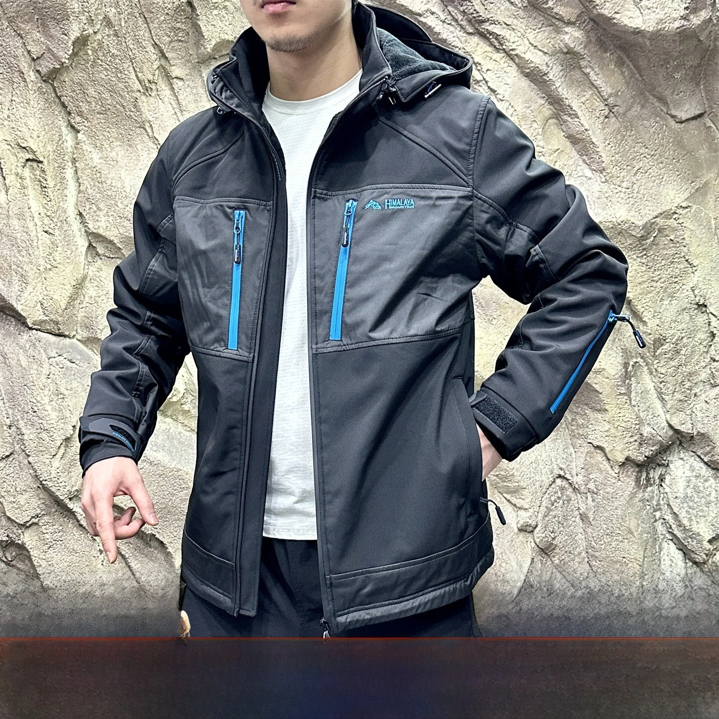 

Legend Series Men's Thiened Fce Windproof Waterproof Soft ell Jaet Cotton Padded Coat Zipper Closure Casual Sle