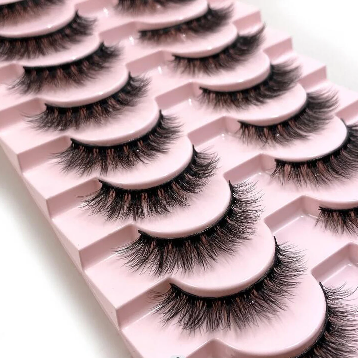 10Pairs Multipack 3D Mink Lashes False Eyelashes Handmade Wispy Fluffy Long Lashes Natural Eye Makeup Tools Eye Lashes