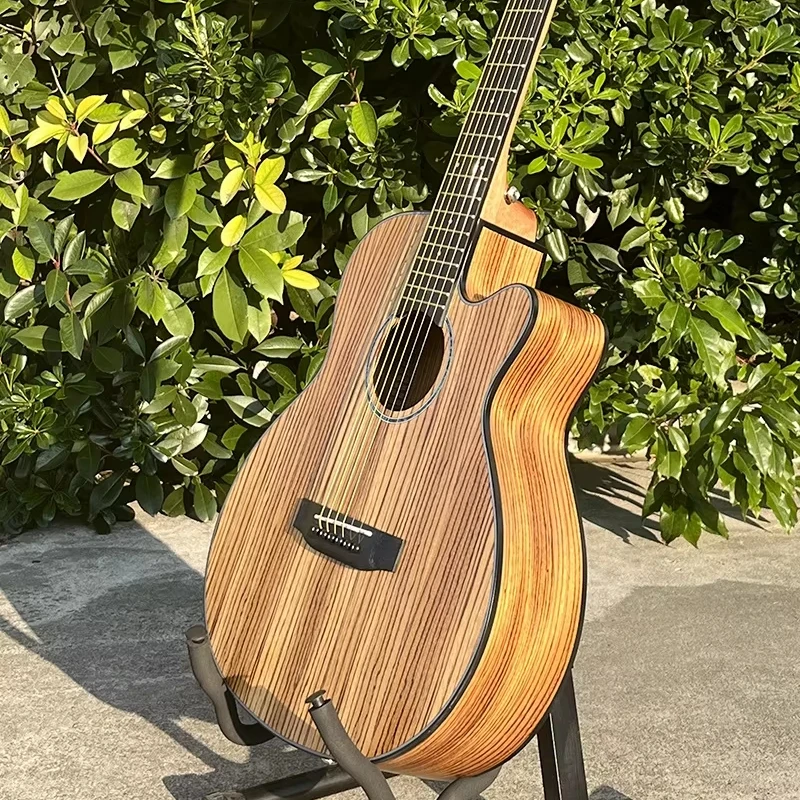 

OM Style Matt Finish Zebra Wood 36 Inch Acoustic Guitar with High Quality