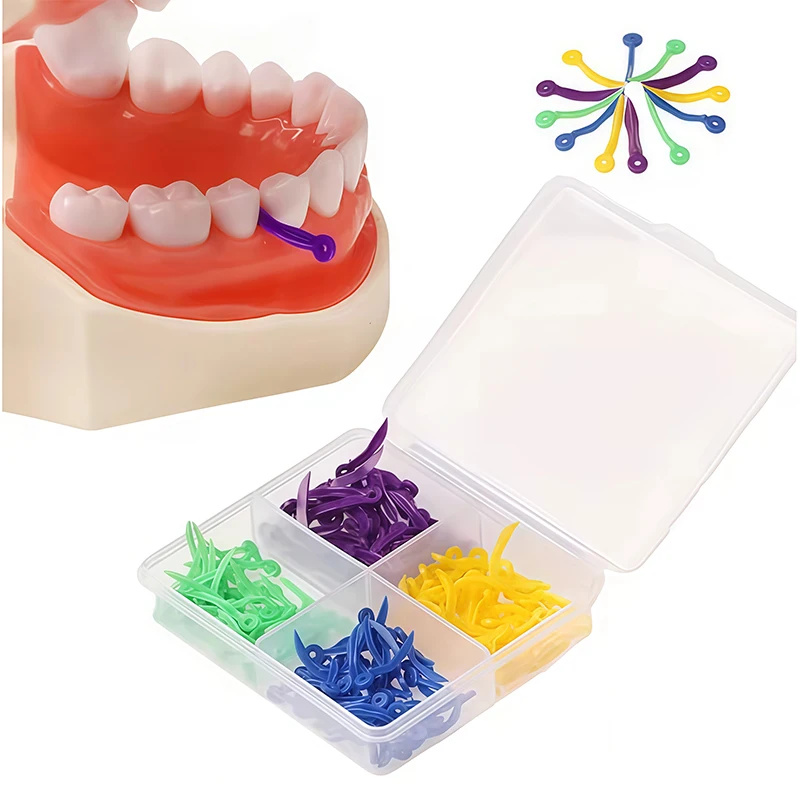 100/200Pcs/Box 4 Sizes Dental Disposable Wedges Tooth Gap with Circular Hole Medical Plastic Oral Care Tools for Dentistry Lab