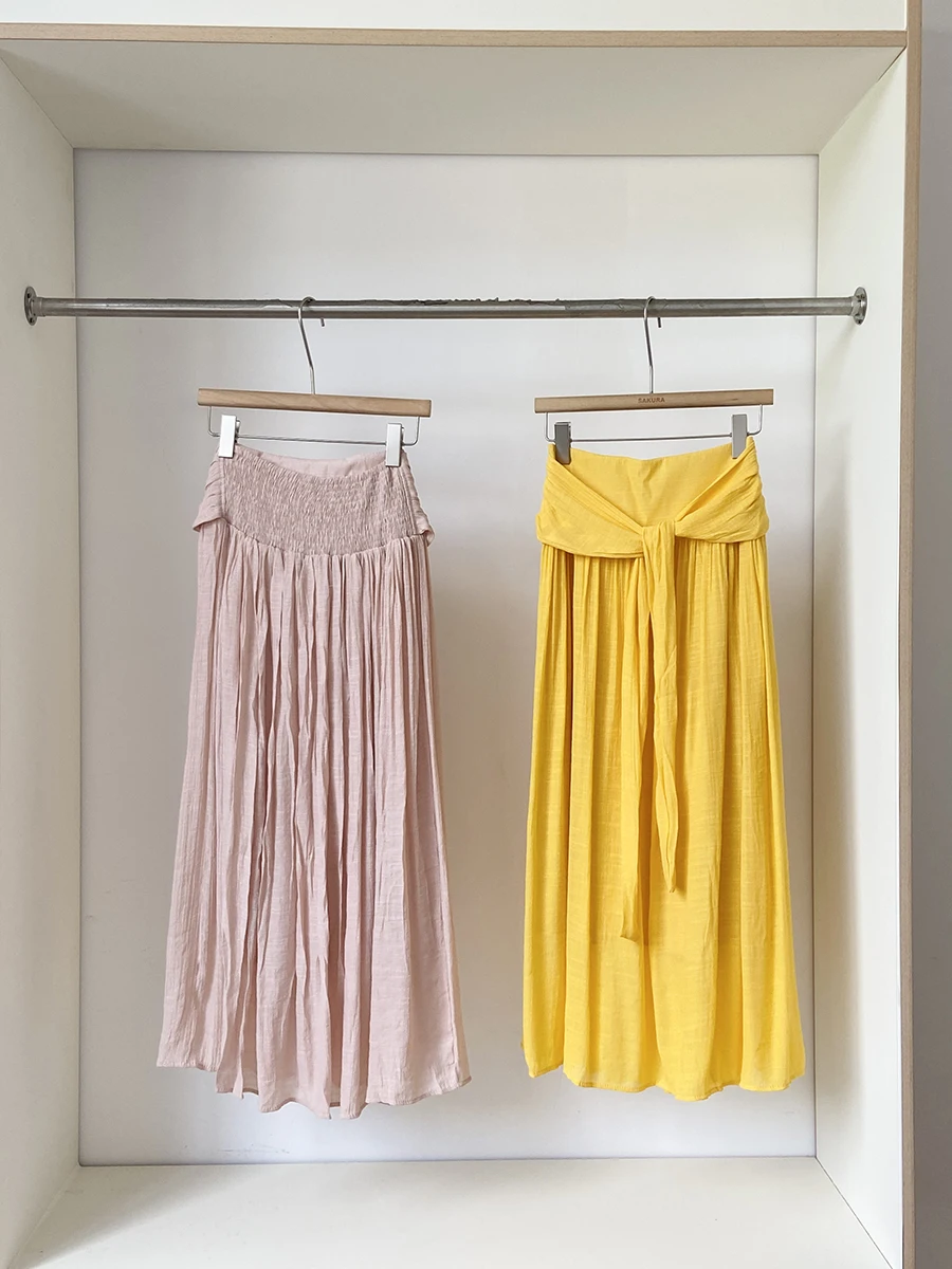 패셔너블 하이웨이스트 미디 스커트 여성용 A라인 스커트 만능 매치 바디 스커트 한국 스타일 여름 신상품