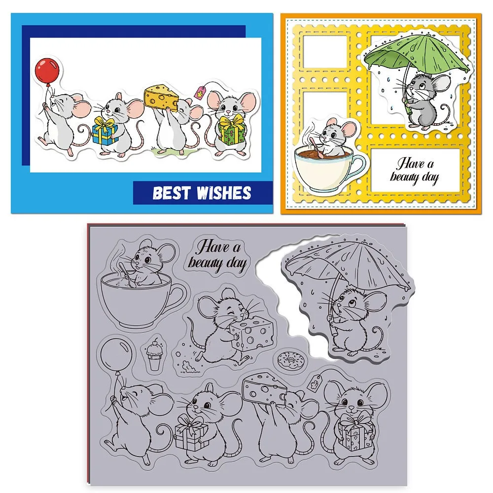 

EVA Rubber Clear Stamps for DIY Scrapbooking Photo Album Decorative Cards Making Stamp Sheets Mouse 220x180mm