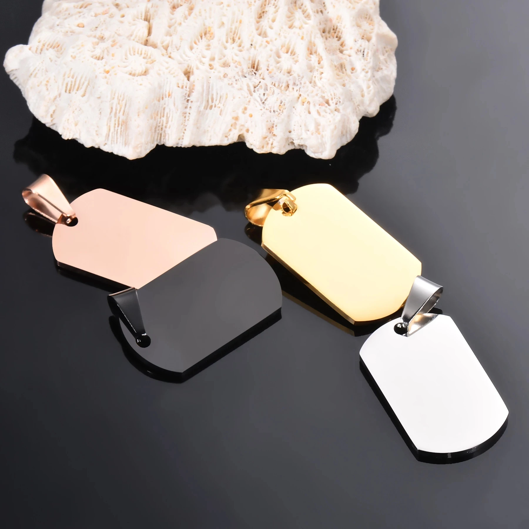 10Pcs/lot Stainless Steel Military Army Stamping Blanks Dog Tags Metal Military Plates Blank Army Charm Pendant Jewelry