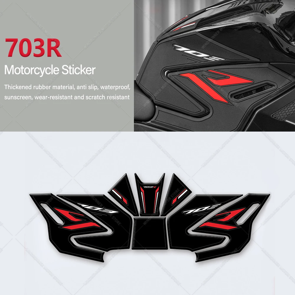 

For 703R 703R Motorcycle Accessories Rubber Tank Pad Stickers Kits Protection Thicken Stickers Body Anti Slip Protection