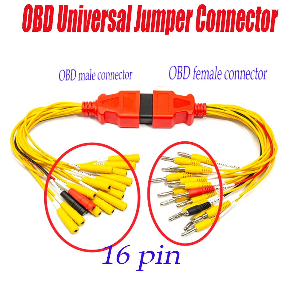 

16-Pin OBD Universal Jumper Connector for Automotive Diagnostic Tools Fault Diagnostic Tools and Decoders