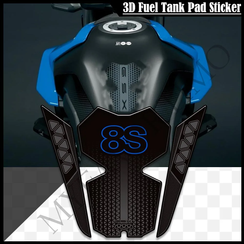 2023 2024 Motorcycle Tank Knee Pad Grips Stickers Decals Protection Gas Fuel Oil Kit For Suzuki GSX-8S GSX8S GSX 8S 800