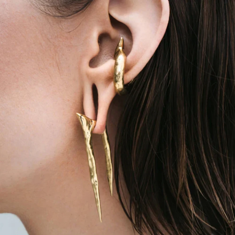 Vankula 2PCS 316 Stainless Steel Crutch Ear Weights Hangers Gauges Tunnels For Stretched Lobe Piercing Women Body Jewelry