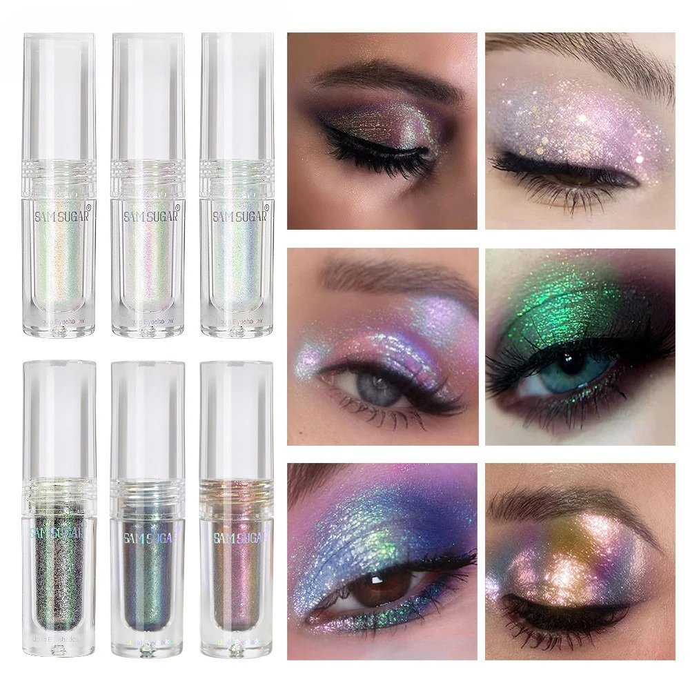Ombretto liquido camaleonte Evidenziatore con finitura perlata che cambia colore con glitter fini per il trucco della palcoscenico del festival dei concerti