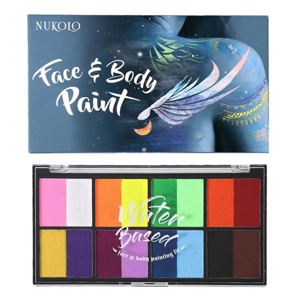 Non-toxic Body Paint Professional Stage Makeup Palette Vibrant Safe Body Paint Set for All Ages Eight-color for Festivals