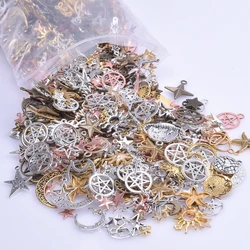 Mix stilleri Celestial göksel güneş yıldızı Pentagram muska Charms Diy evren gezegen hilal ay kolye Jewelry оjewelry еесjewelry Jewelry takı yapımı için