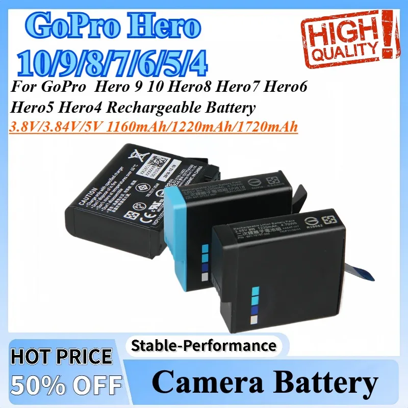 

1800mAh Replacement Battery for GoPro Hero 10 9 8 7 6 5 4 Hero 9 10 Hero8 Hero7 Hero6 Hero5 Hero4 Rechargeable Battery