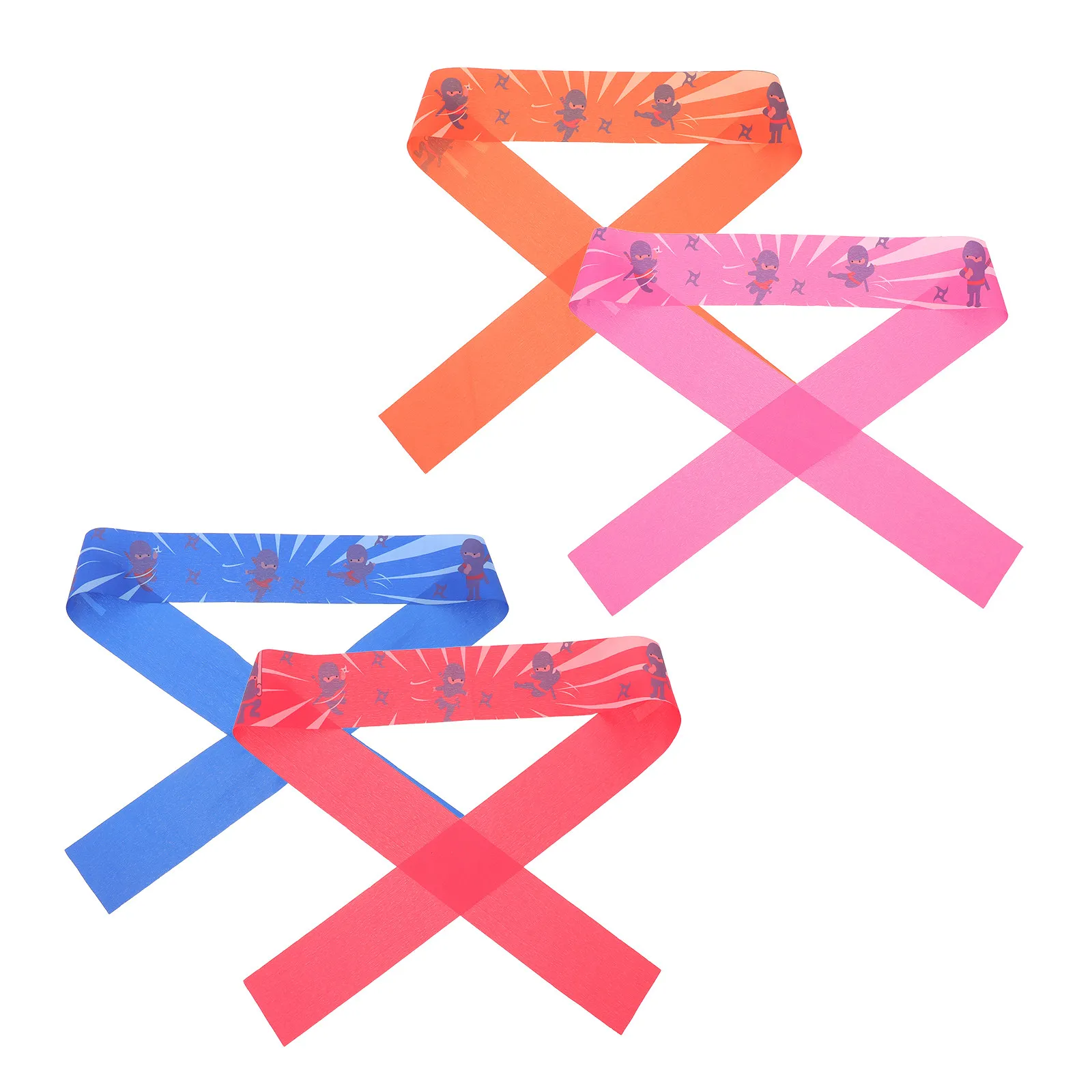 4Pcs Vibrant Kids Karate Headbands Ninja Cosplay Japanese Hachimaki Style for Taekwondo Sports Parties Reusable Machine Washable view 5