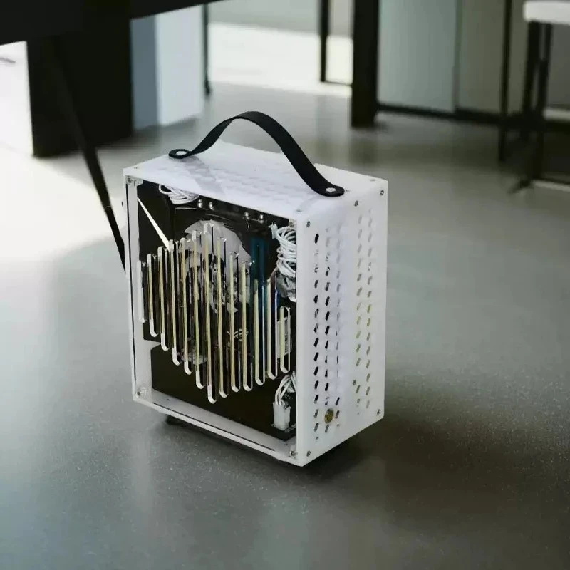 Mini Portable A4 Portable 1U Power Supply Mini ITX Single Display Fully Transparent Side Transparent Small Main Case