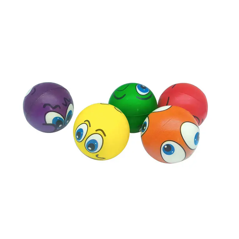 Funny Expression Soft Balls Sponge Stress Ball Squeeze Smile Face Grimace PU Foam for Kids Soothing toy wrist movement Toy Balls