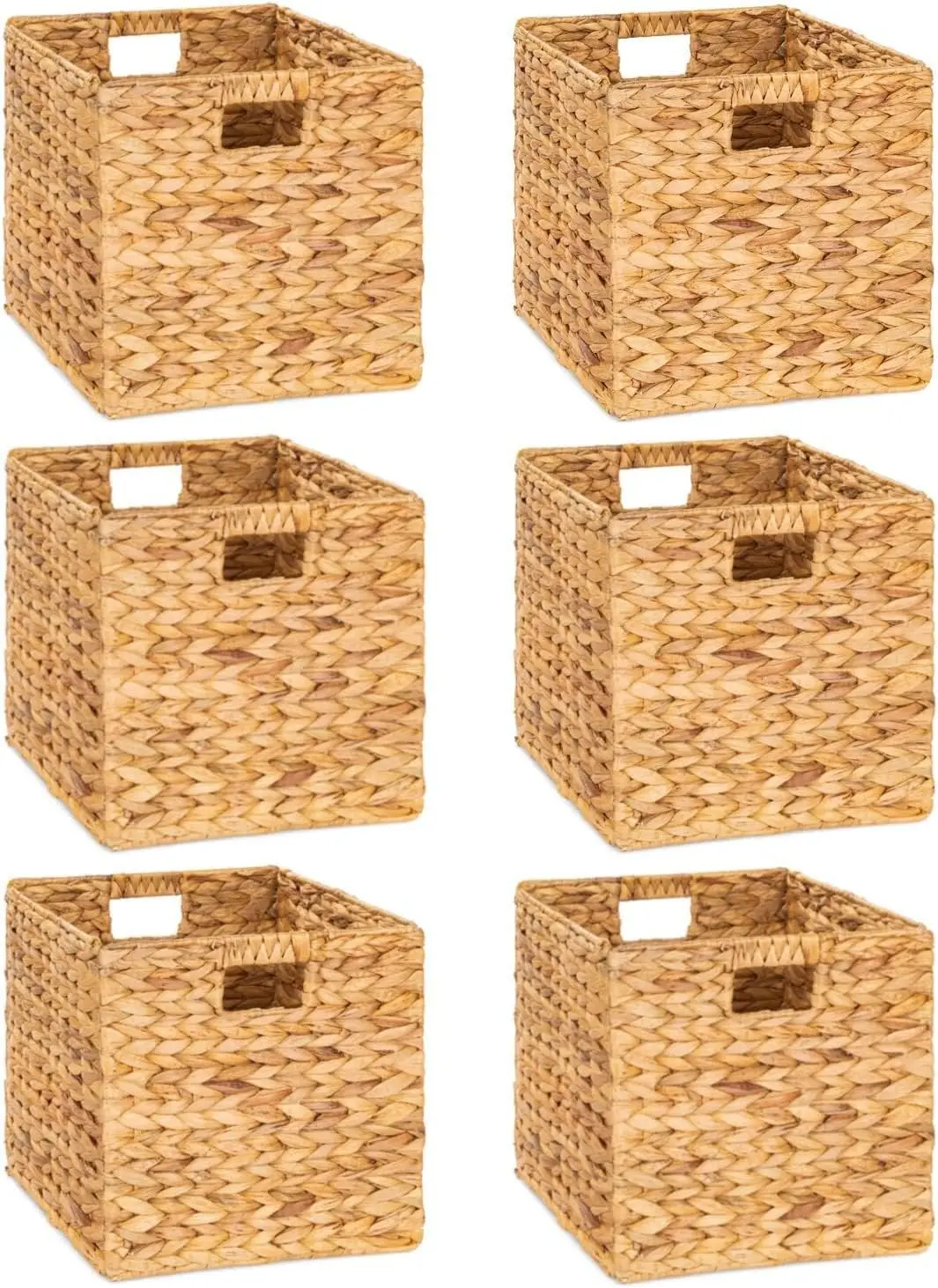 

Water Hyacinth Storage Baskets Woven Baskets for Storage Wicker Storage Basket-10.5 x 10.5in