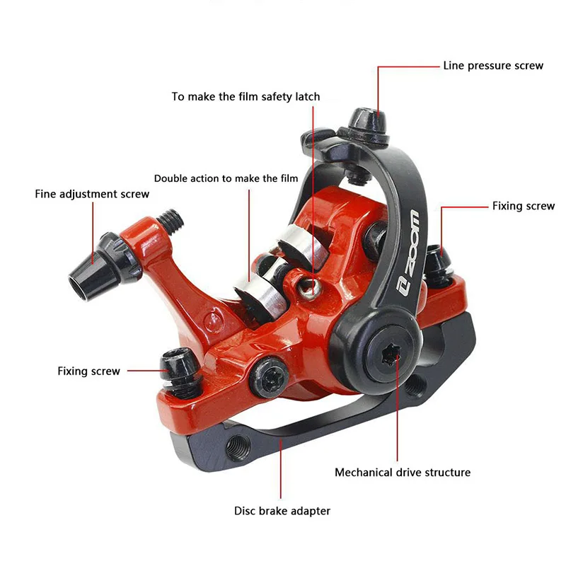 Freno de Disco de Doble Acción para Bicicleta Eléctrica de Montaña, Caliper DB680, Doble Ajuste, Freno de Disco de Accionamiento por Cable para Bicicleta de Montaña y Carretera