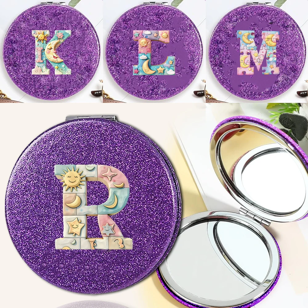 

Durable Folding Shiny Makeup Mirror Suitable for Sending Friends Family and Traveling Saw Puzzle Initial Name 26 Letters Letters