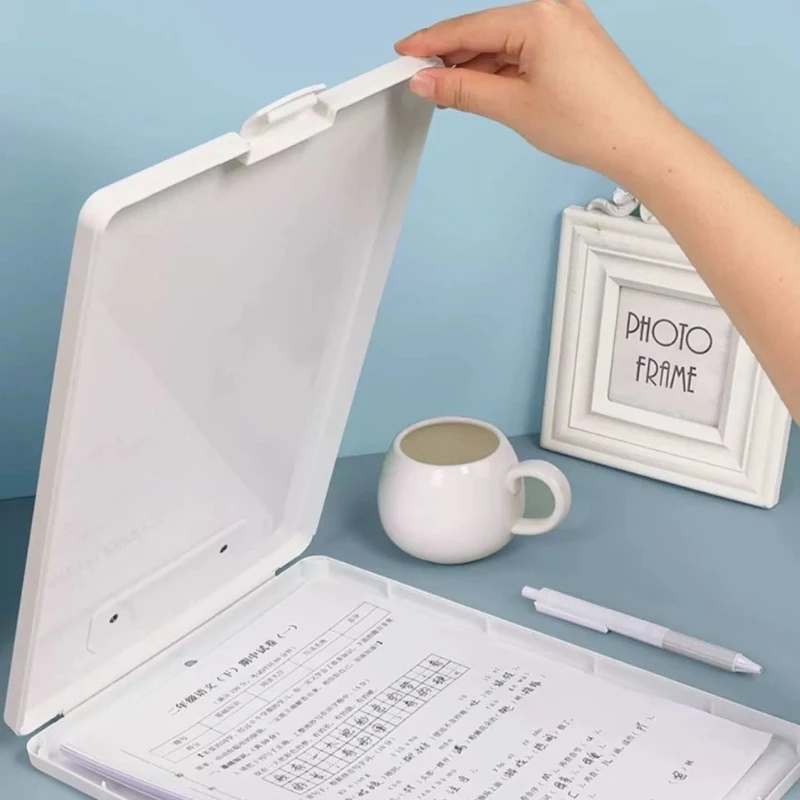 Clipboard File A4 Gaya Baru Kapasitas Besar 2-in-1 Folder Berkualitas Tinggi untuk Kertas Tes Siswa, Menulis di Kantor & Penyimpanan Dokumen