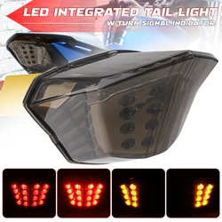 Motorcycle Rear LED Tail Light Taillight Smoke Brake Turn Signals Lamp Flashlight Integrated 12V For Yamaha XJ6 FZ6R 2009~2017