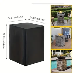 1pc Square Fire Pit Cover - Waterproof, All-Weather Resistant, 210D Outdoor Patio Furniture Cover for Fire Pit Table