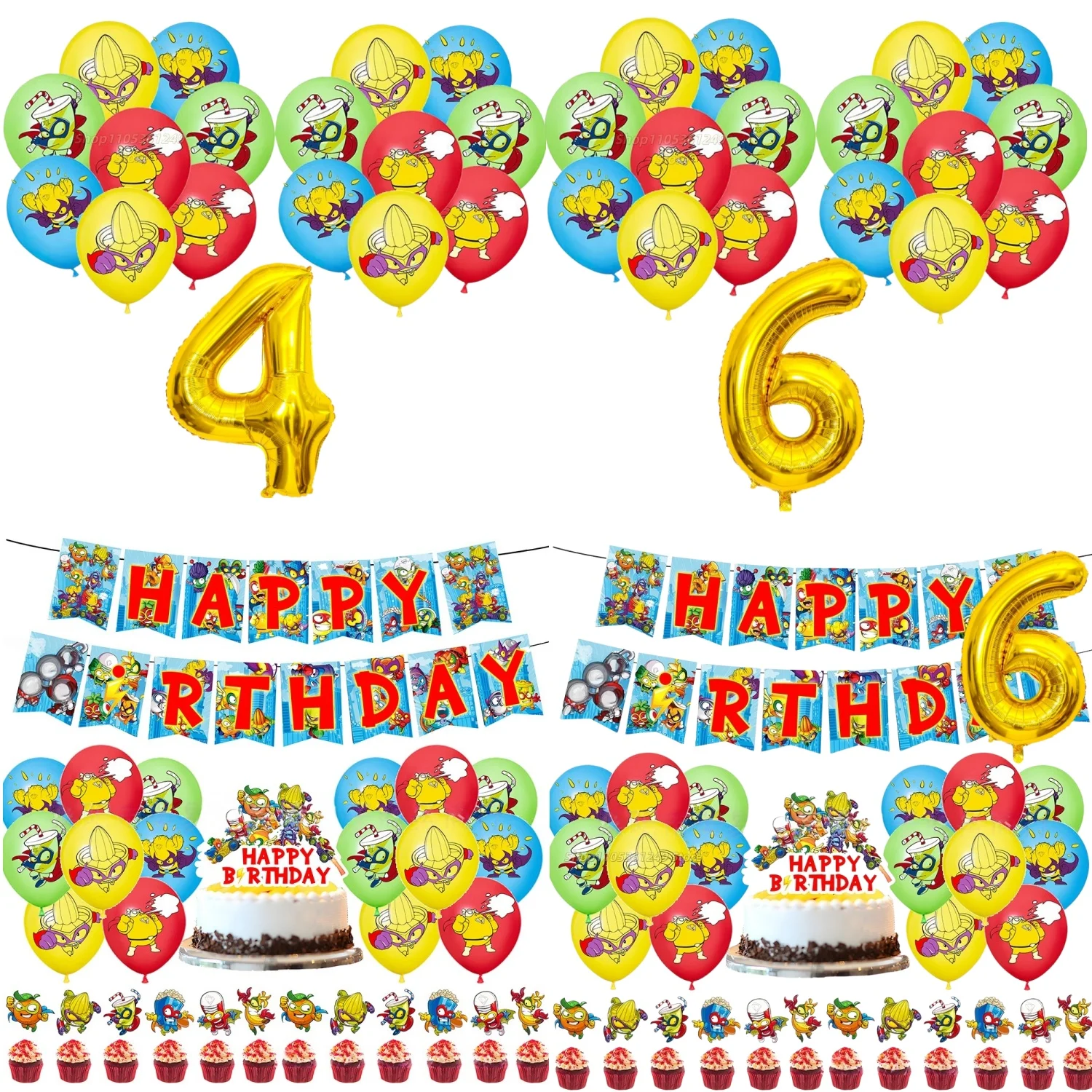 Decoración para Fiesta de Cumpleaños con Temática de Superthings, Globos con Números de Superzings, Fondo, Adornos para Pastel, Artículos para Fiestas, Regalos para Baby Shower
