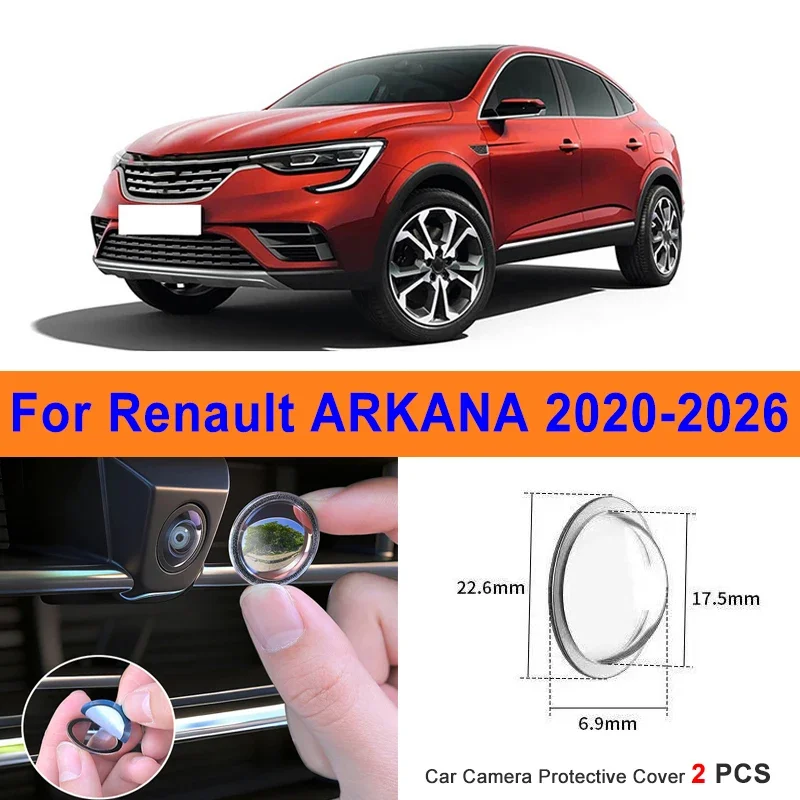 

360 Reverse Image Car Camera Cover Anti-Scratch PC Lens Protector Stickers For Renault ARKANA 2020-2026 2Pcs