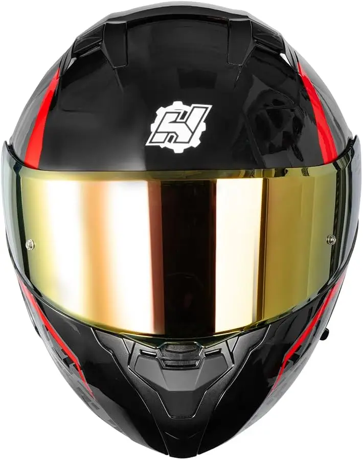 (ミディアム) Amatista モジュラー フリップアップ デュアル バイザー オートバイ ヘルメット - DOT/ECE 承認、軽量、快適、スタイリッシュなヘルメット f