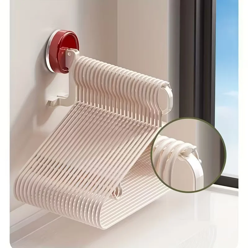 2-Pack Colorful Suction Cup Hangers, Portable 5-Hole Laundry Rack for Travel, Hotel and Home Drying