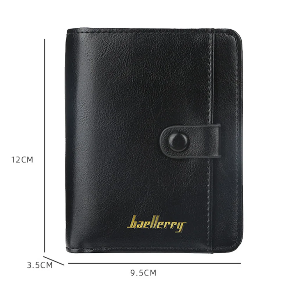 Baellerry Men Wallets Free Name Engraving Card Holder Zipper Men Purse Solid Coin Pocket High Quality Male Purse